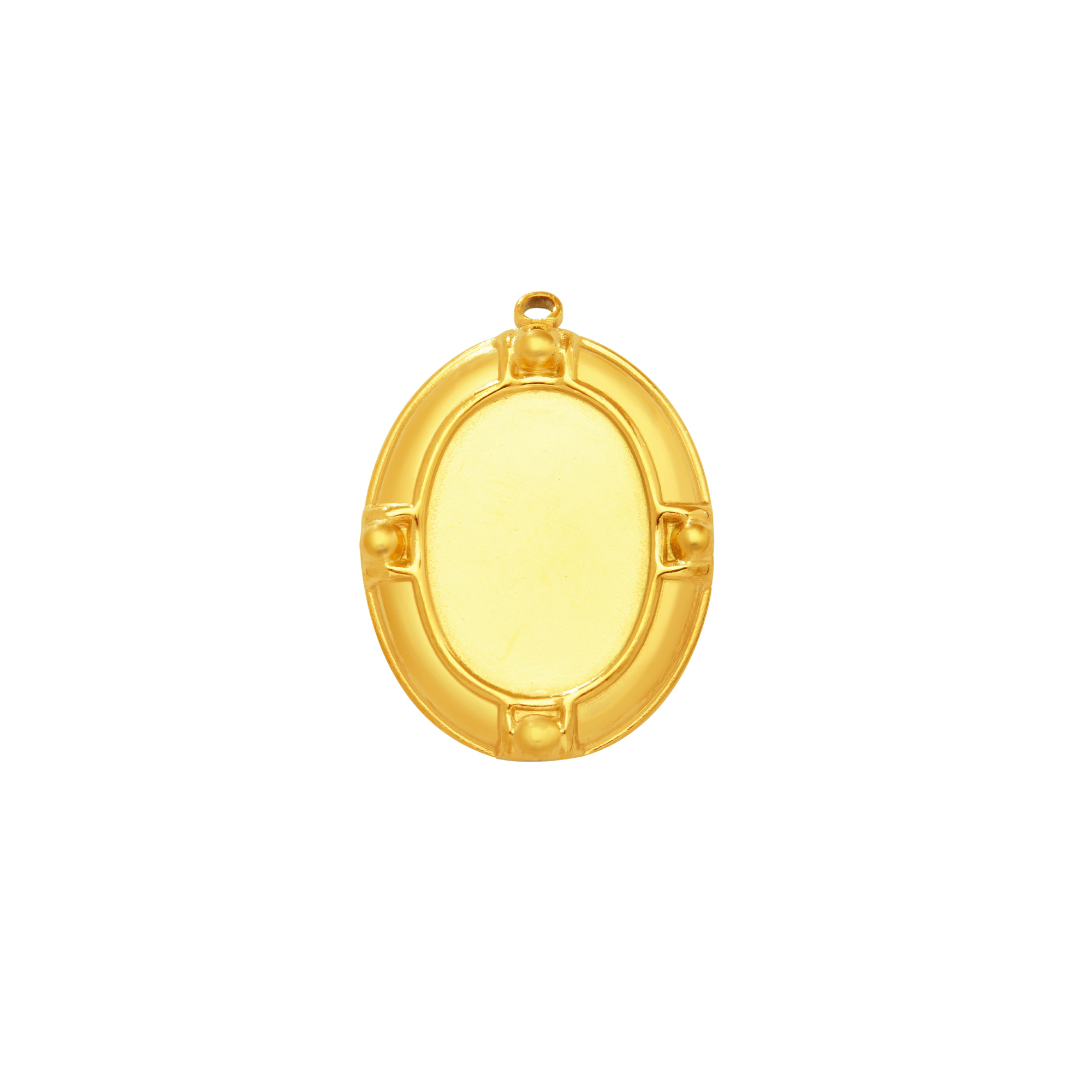 13x18MM Oval Bezel Stainless Steel Pendant Settings,Yellow Gold Rhodium Oval Pendant Charm,Vintage Styles Pendant,DIY Pendant Blank 1421267-1